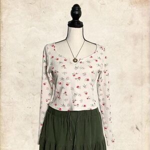 PINK Victoria's Secret Floral Long Sleeve Tee